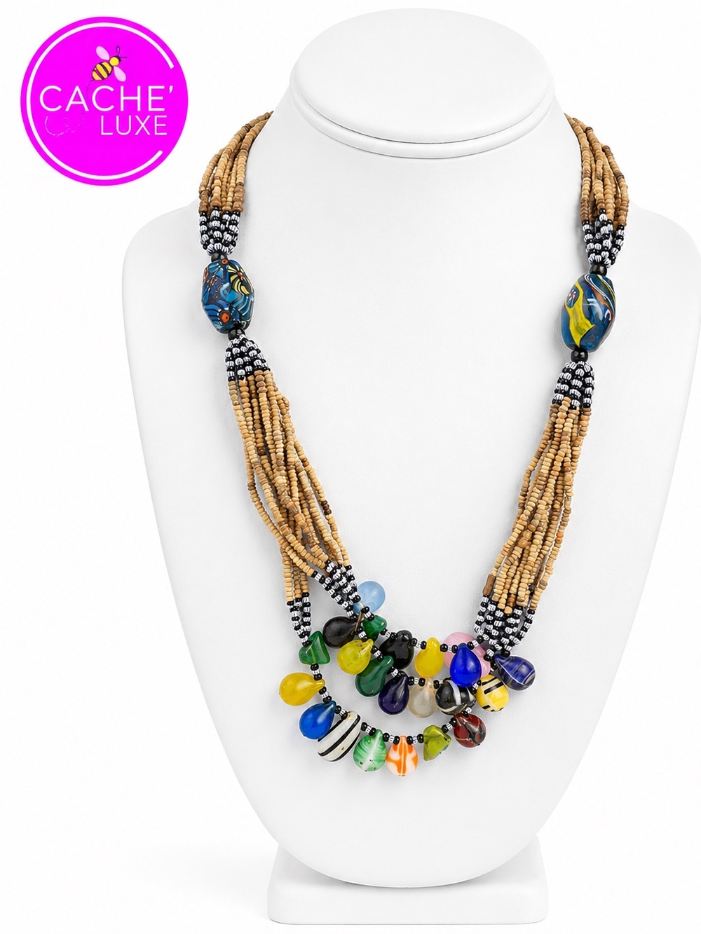 Boho Chic Beaded & Stone Necklace